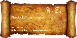 Machács Emma névjegykártya