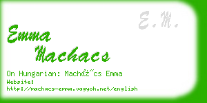 emma machacs business card